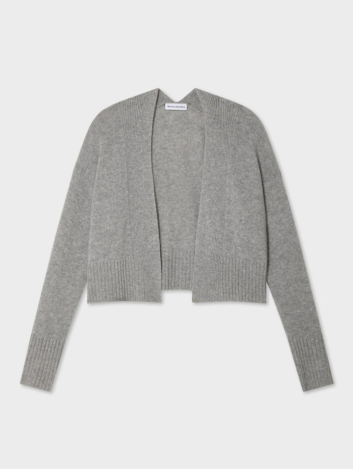 Cashmere Open-Front Cardigan | Grey Heather