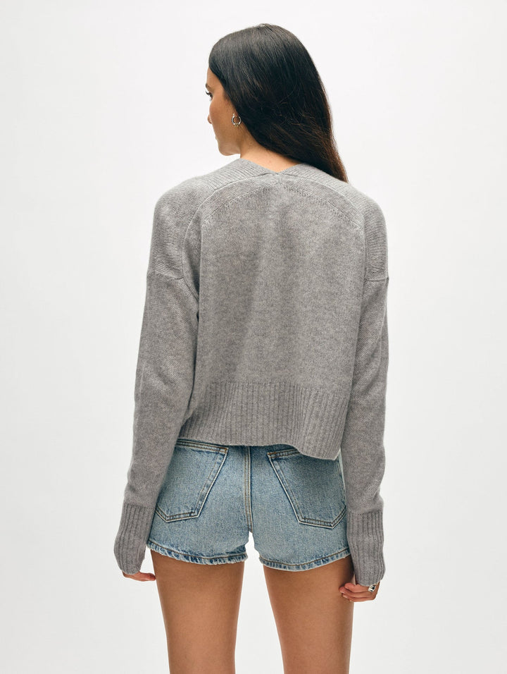 Cashmere Open-Front Cardigan | Grey Heather