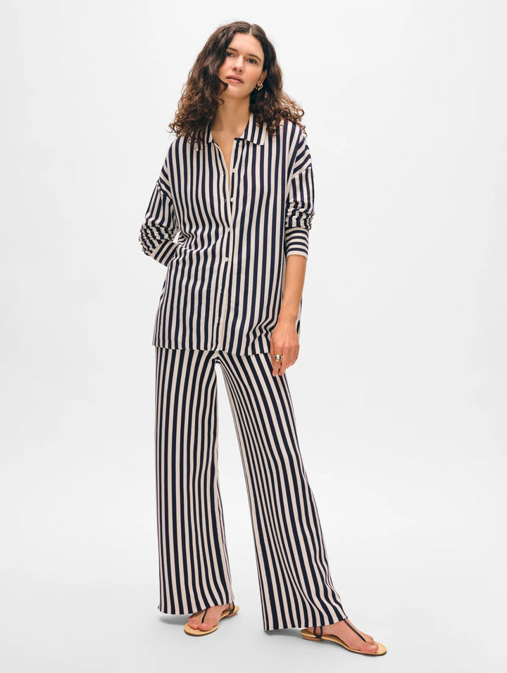 Superfine Organic Cotton Striped Shirt | Navy
