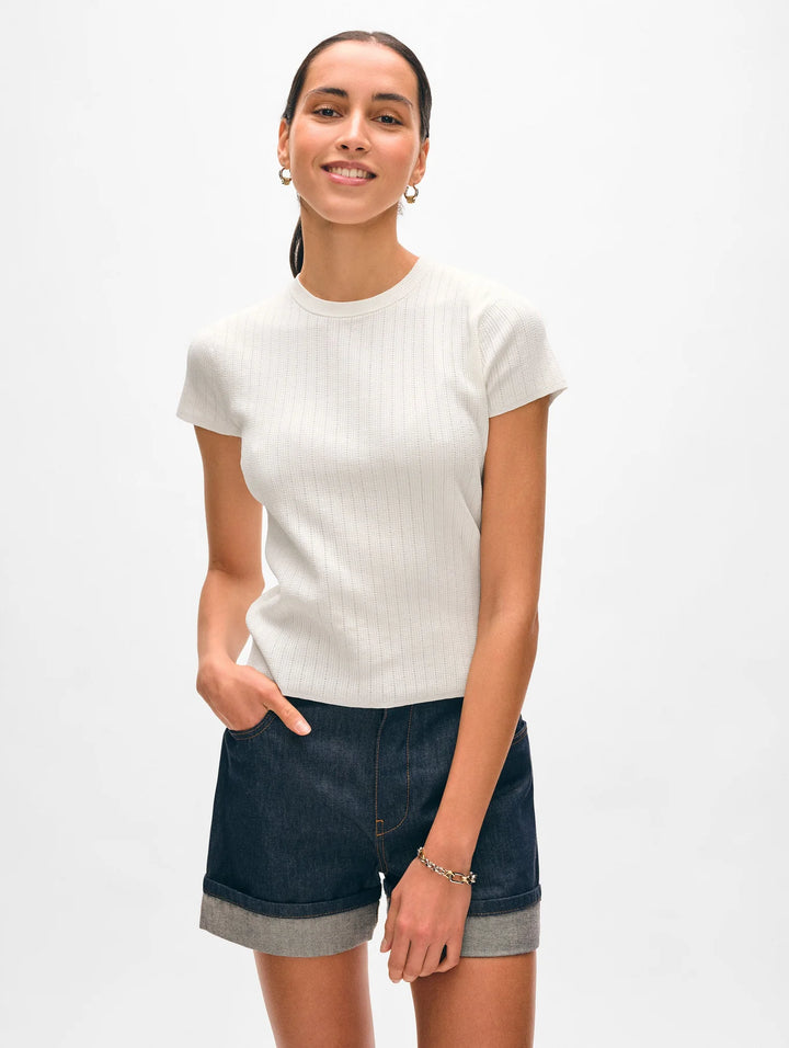 Paperfine Pointelle Tee | White