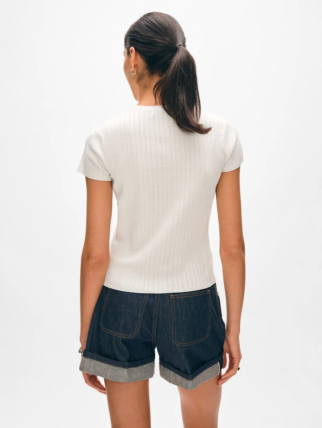 Paperfine Pointelle Tee | White