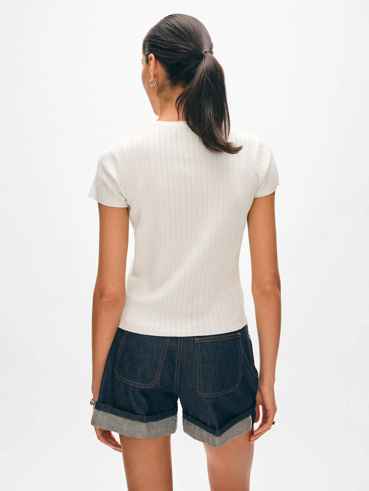 Paperfine Pointelle Tee | White