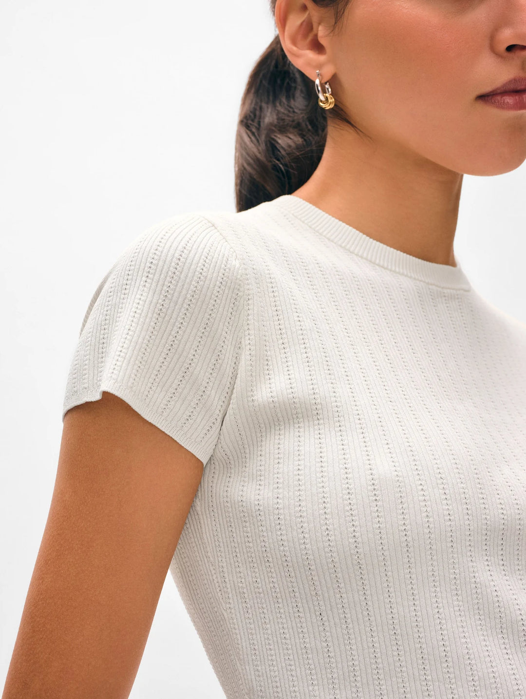 Paperfine Pointelle Tee | White
