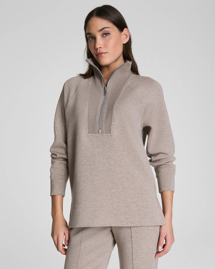 AirEssentials Brushed Half Zip Tunic | Birch Heather