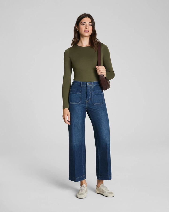 Crop Wide Leg Jeans | Adriatic Blue