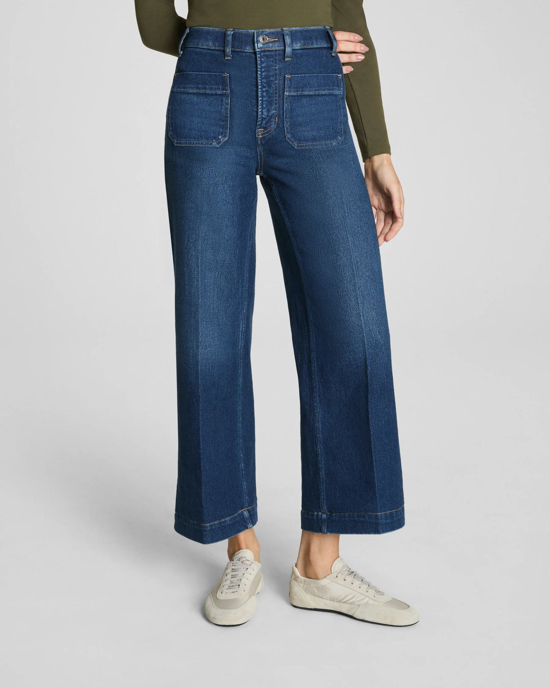 Crop Wide Leg Jeans | Adriatic Blue
