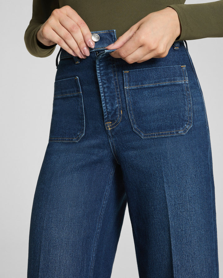 Crop Wide Leg Jeans | Adriatic Blue