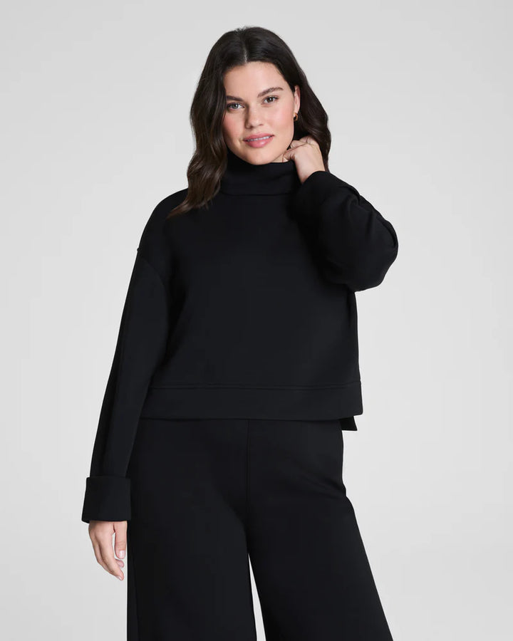 AirEssentials Turtleneck Top | Very Black