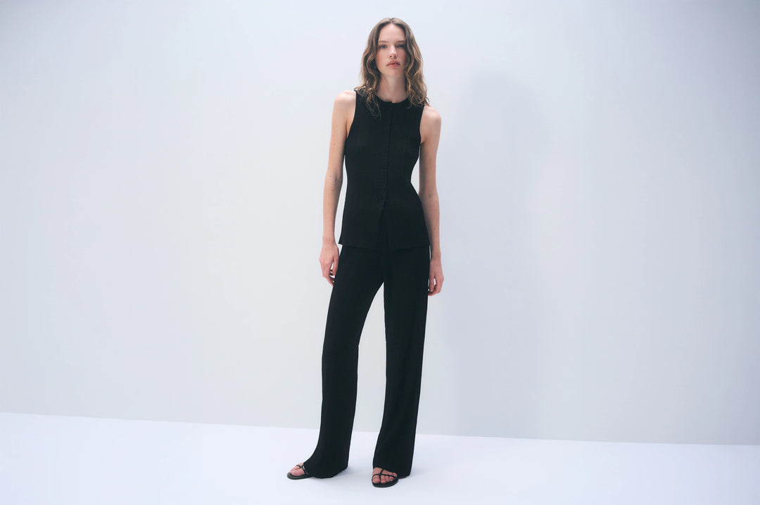 Superfine Viscose Palazoo Pant | Black