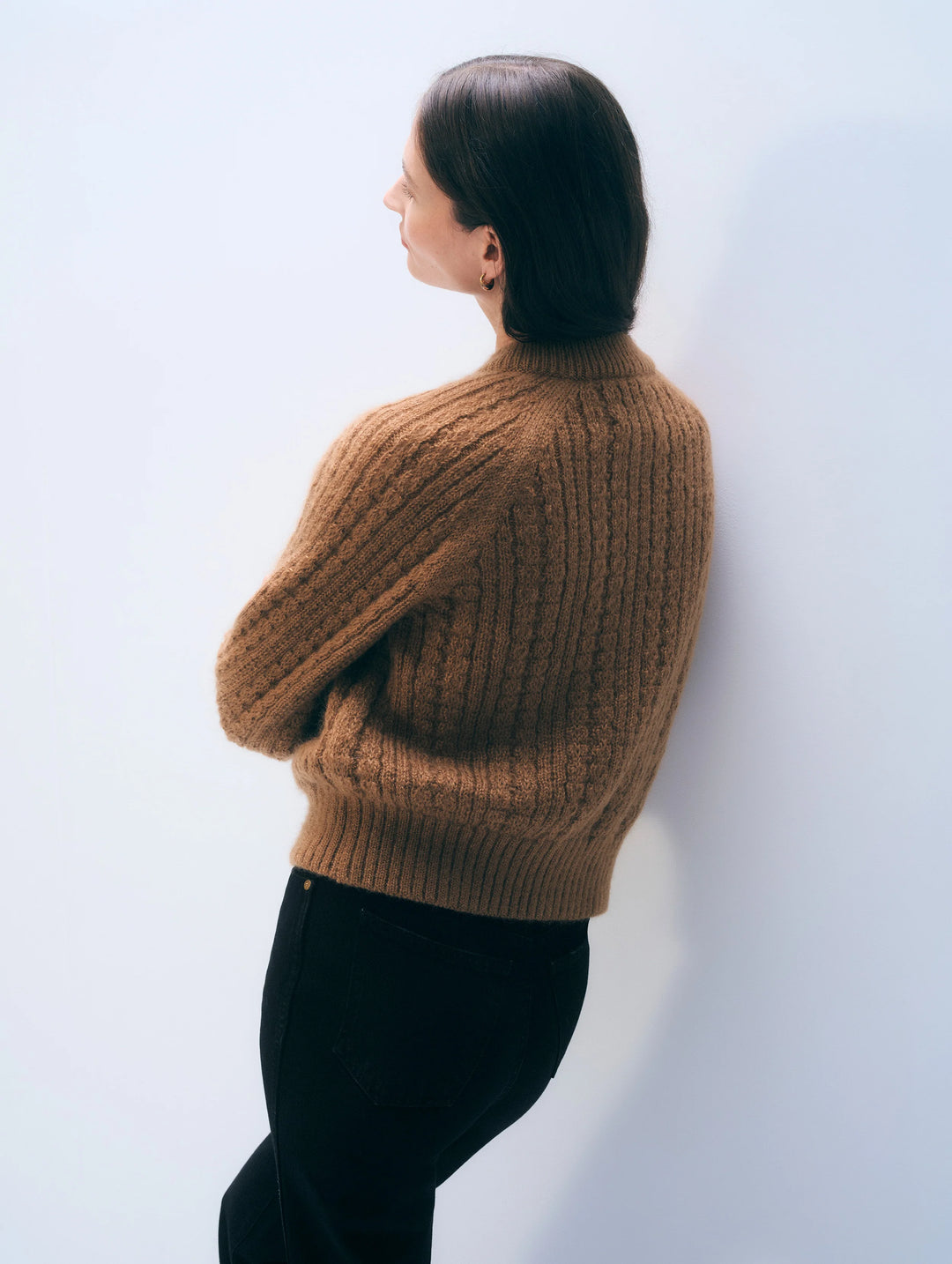 Mohair Blend Cardigan | Camel Brown