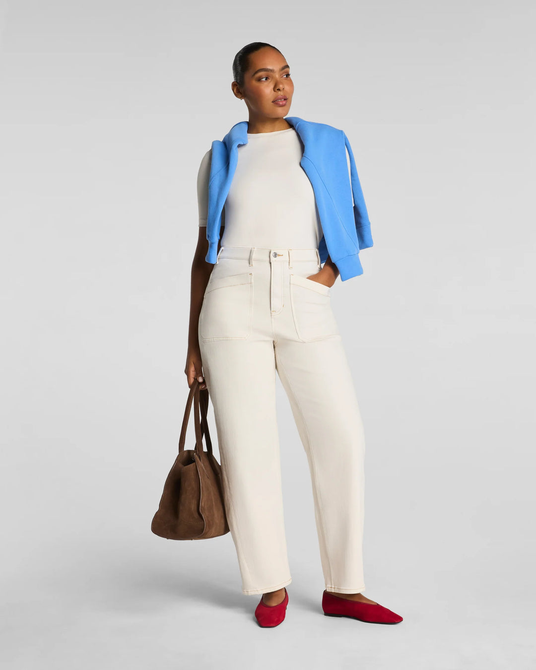 Utility Barrel Leg Jeans | Alabaster - Charlotte's Inc