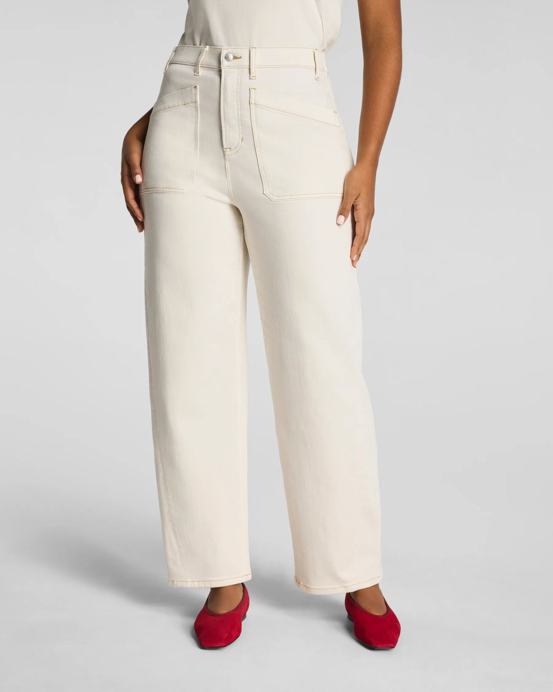 Utility Barrel Leg Jeans | Alabaster - Charlotte's Inc