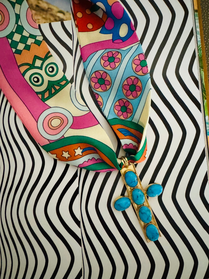 Large Cross Twilly Necklace | Multi