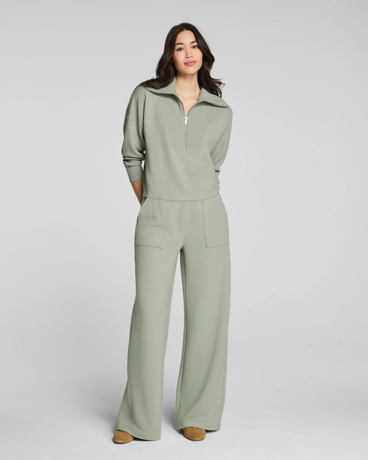 French Rib Wide Leg Pant | Sage Brush