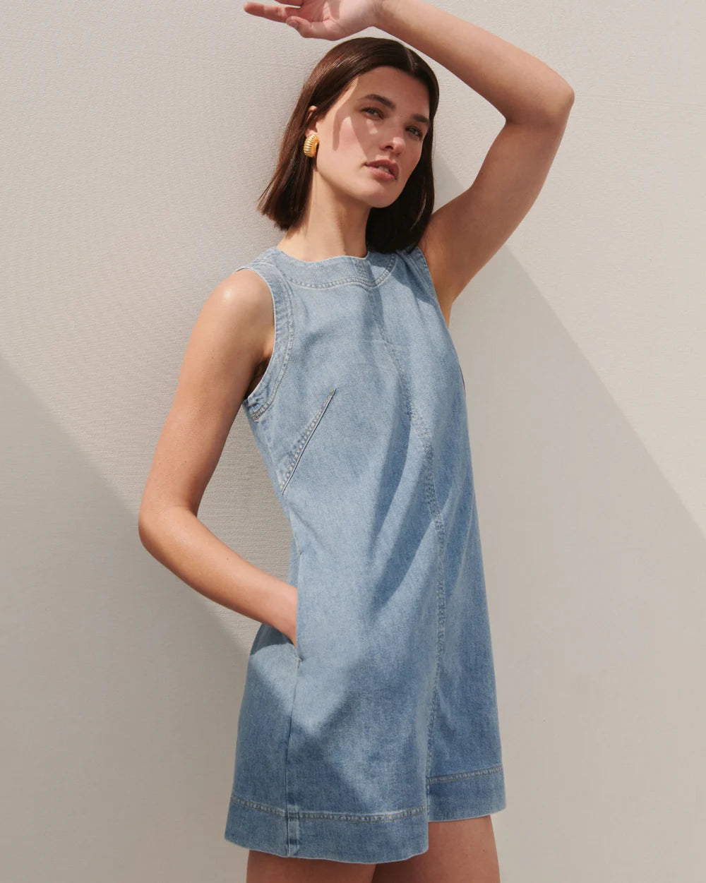 Lightweight Denim Mini Dress | Seaside Blue