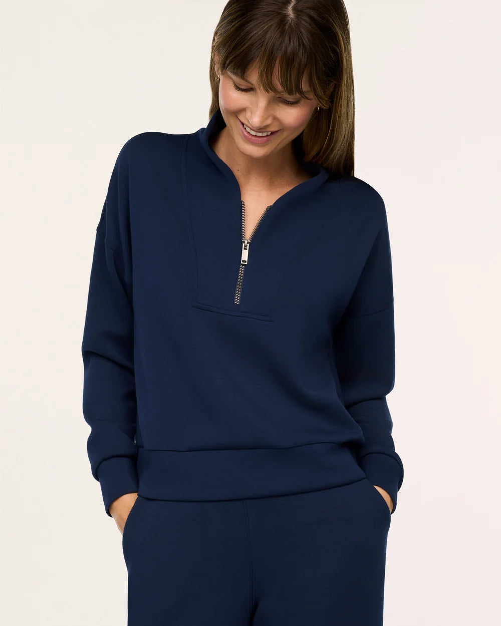 AirEssentials Shawl Collar Half Zip | Timeless Navy