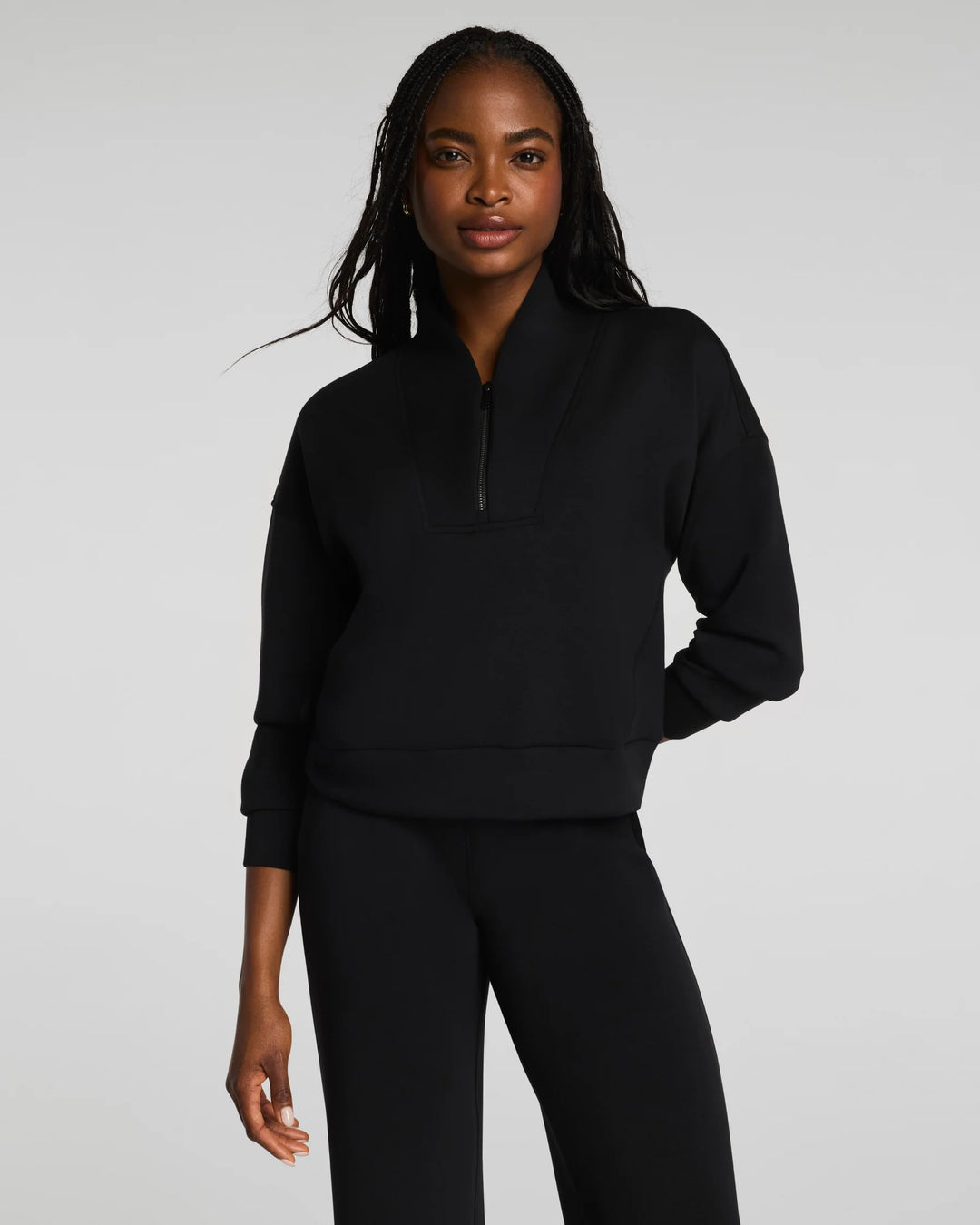 Shawl Collar Half Zip | Black