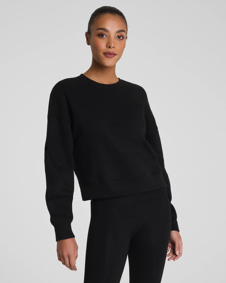 Cotton Fleece Crewneck | Black