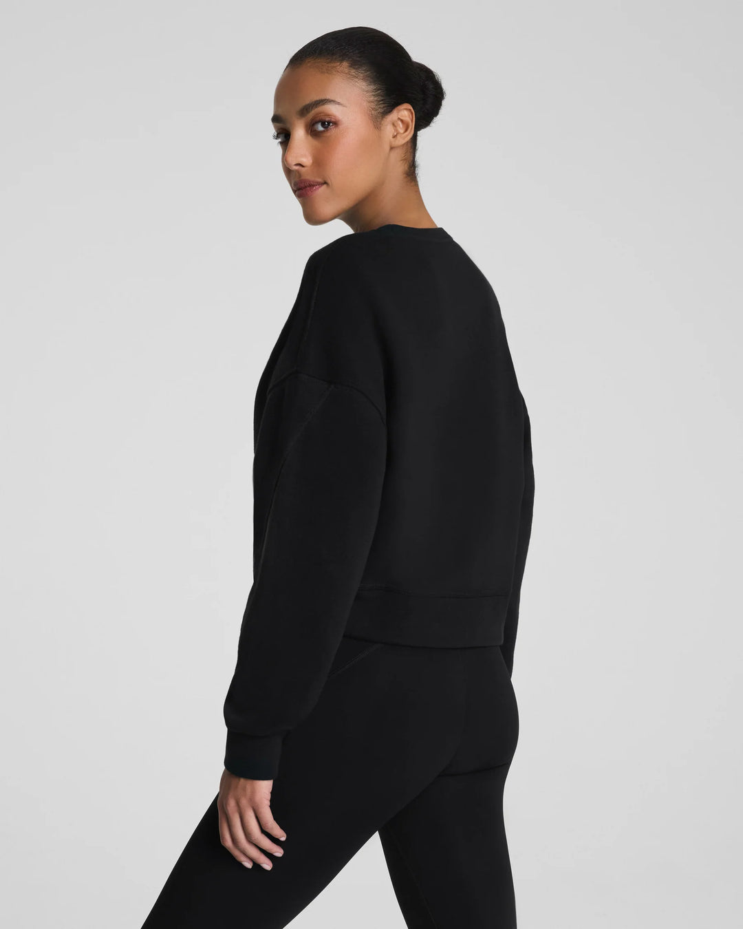 Cotton Fleece Crewneck | Black