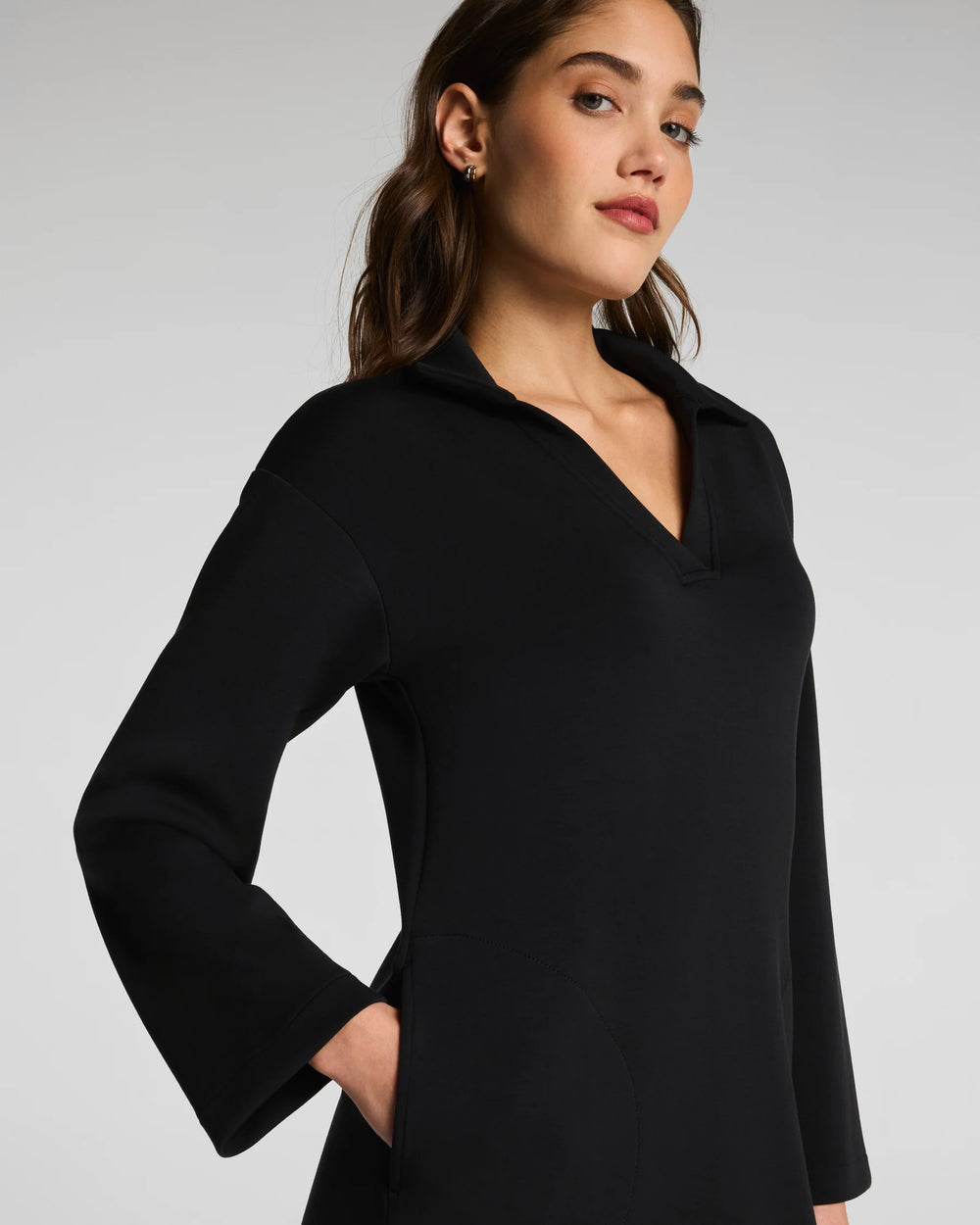 Polo Long Sleeve Dress | Black Polo Long Sleeve Dress | Black