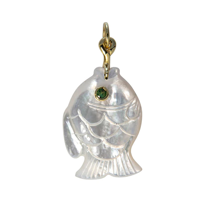 14kt Fish Mother of Pearl Pendents