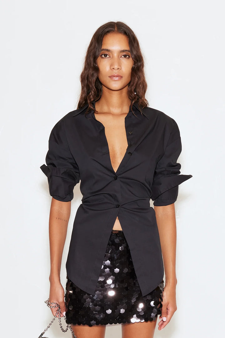 Loch Poplin Button Up | Black