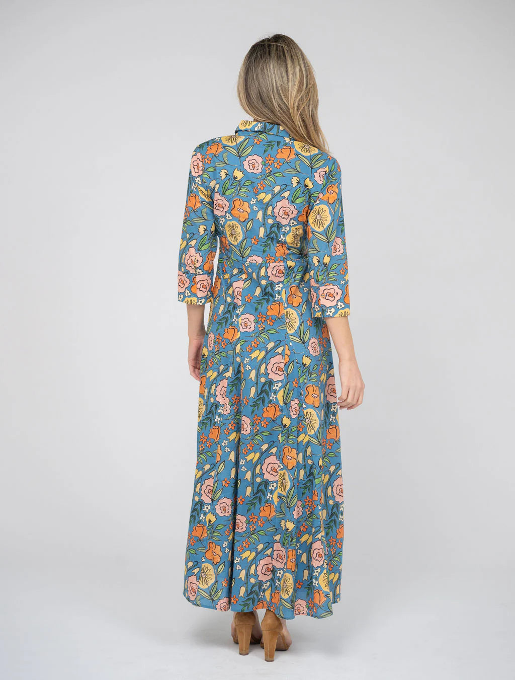 Alexa Dress | Fall Garden - Blue