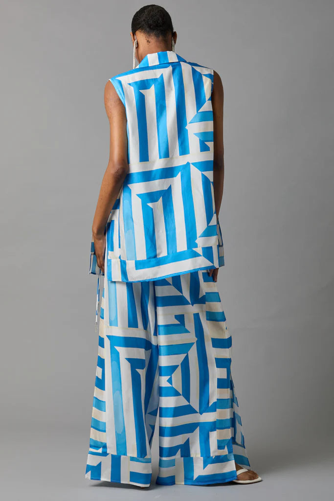 Pajama Shirt | Blue Awning Strip