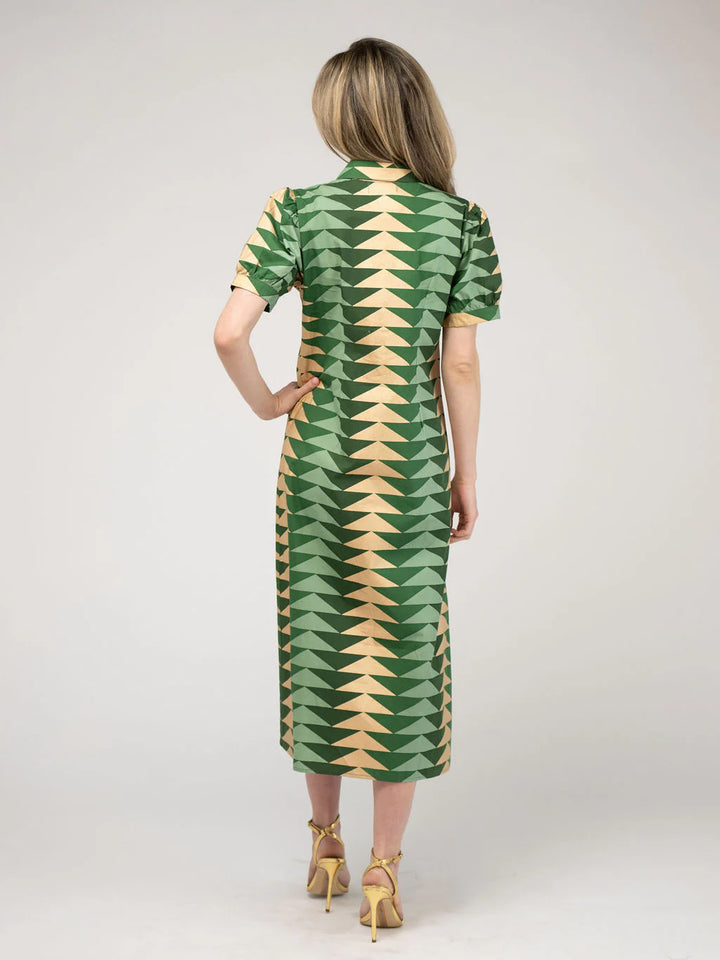 Kris Dress | Bagru Triangle - Pine