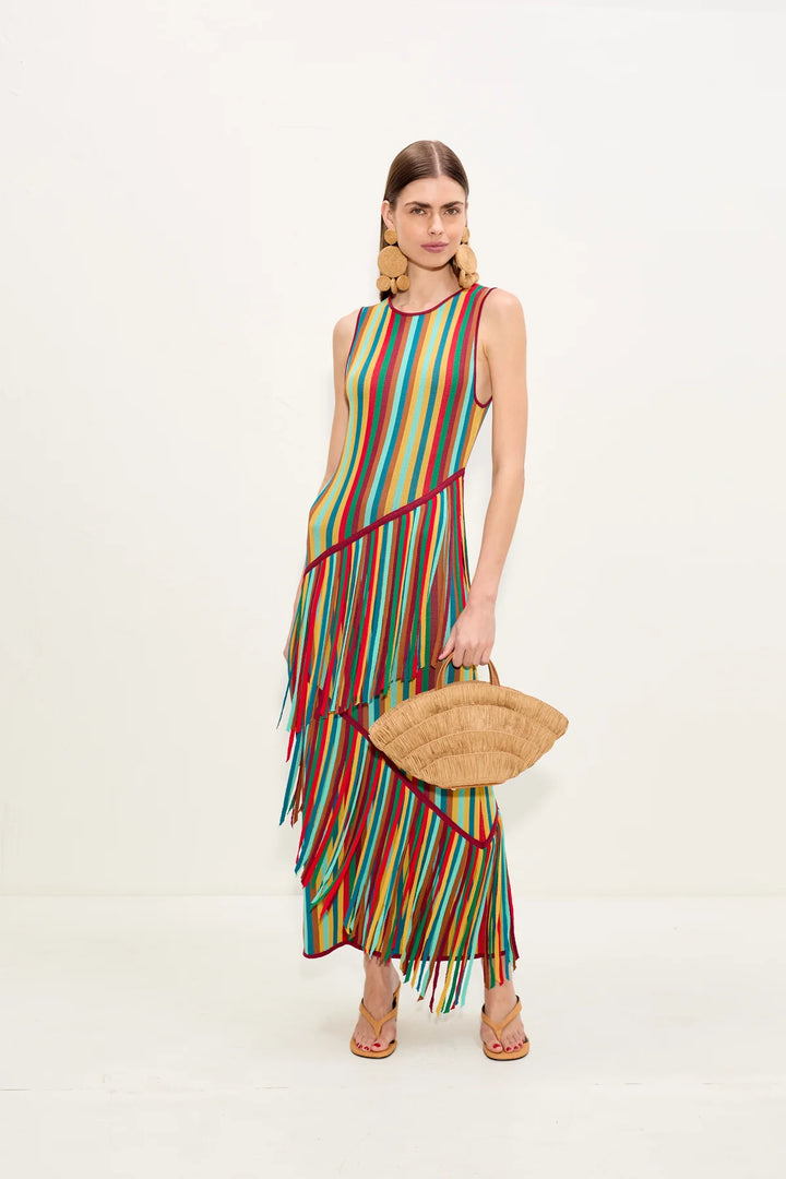 Spiral Knit Dress | Vibrant Stripe