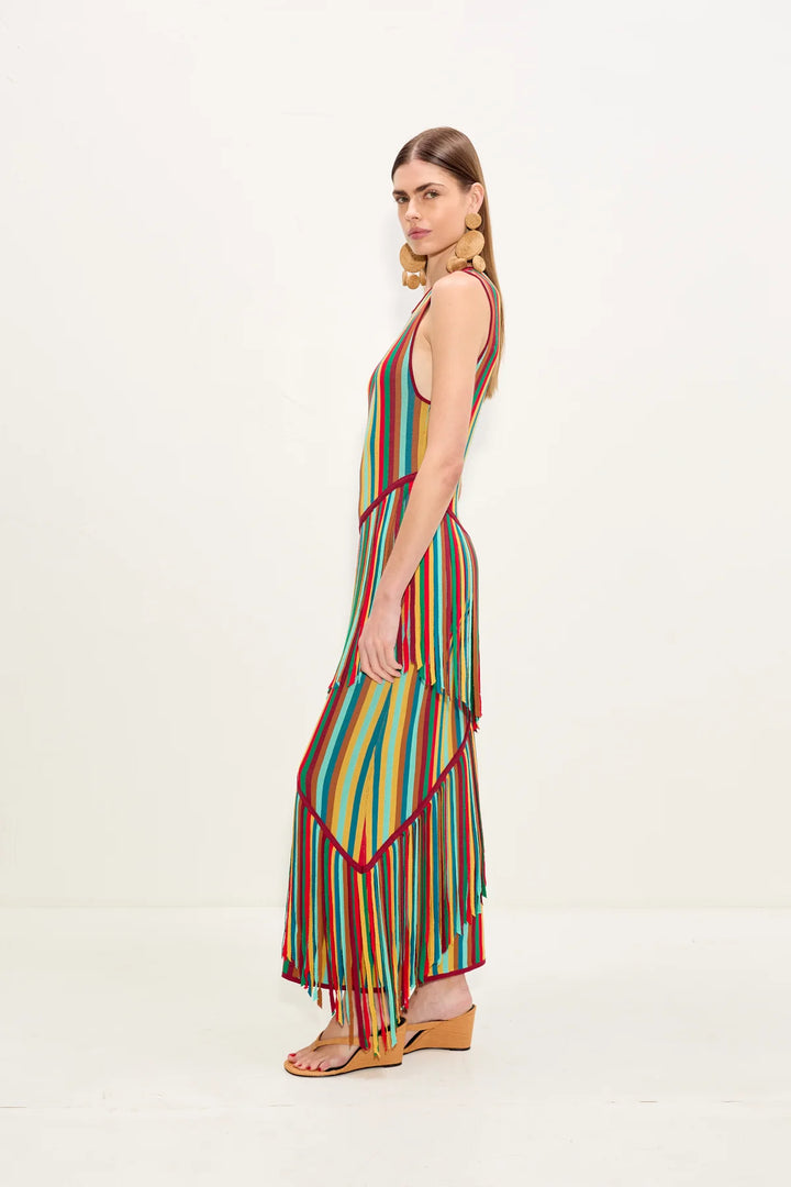 Spiral Knit Dress | Vibrant Stripe