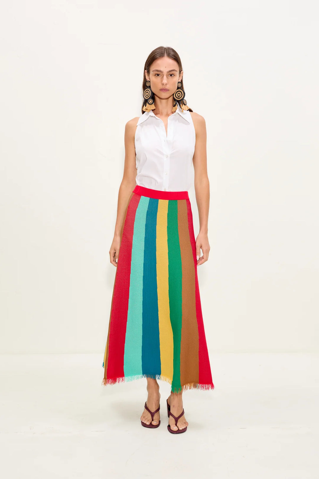 Alita Knit Skirt | Vibrant Multi Stripe