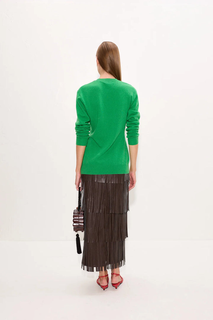 Za Za Vegan Leather Fringe Skirt | Choco Brown