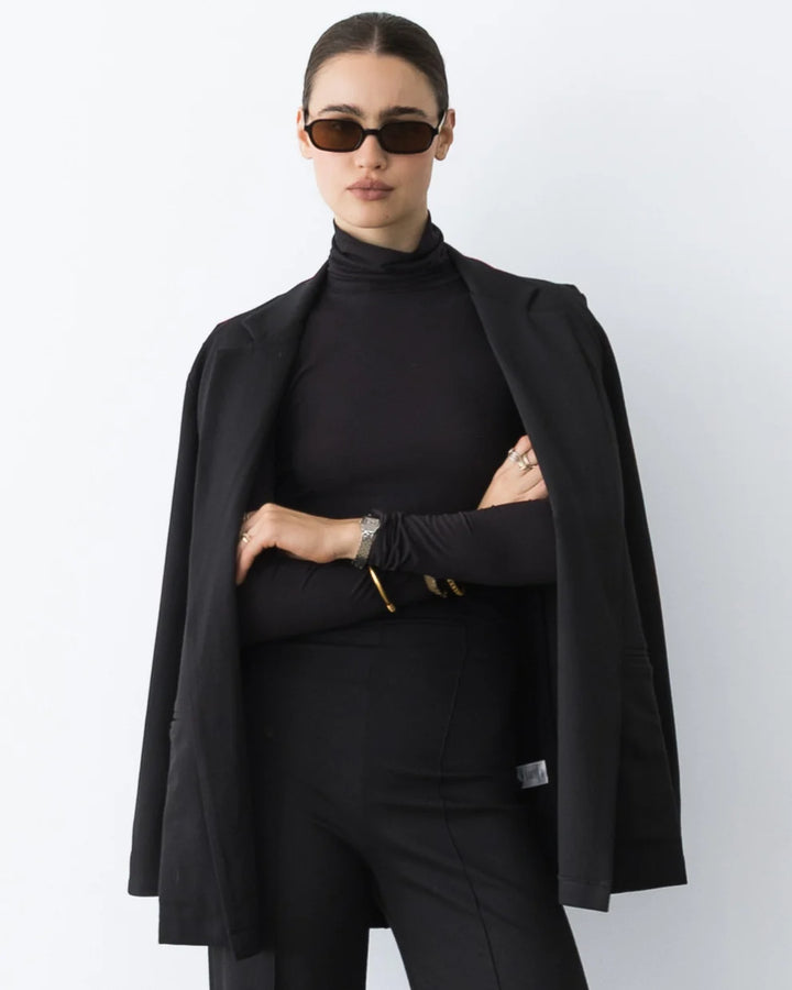 Ponte Knit Oversized Blazer | Black