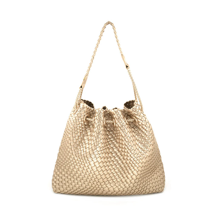 Kara Woven Bag | Champagne - Charlotte's Inc