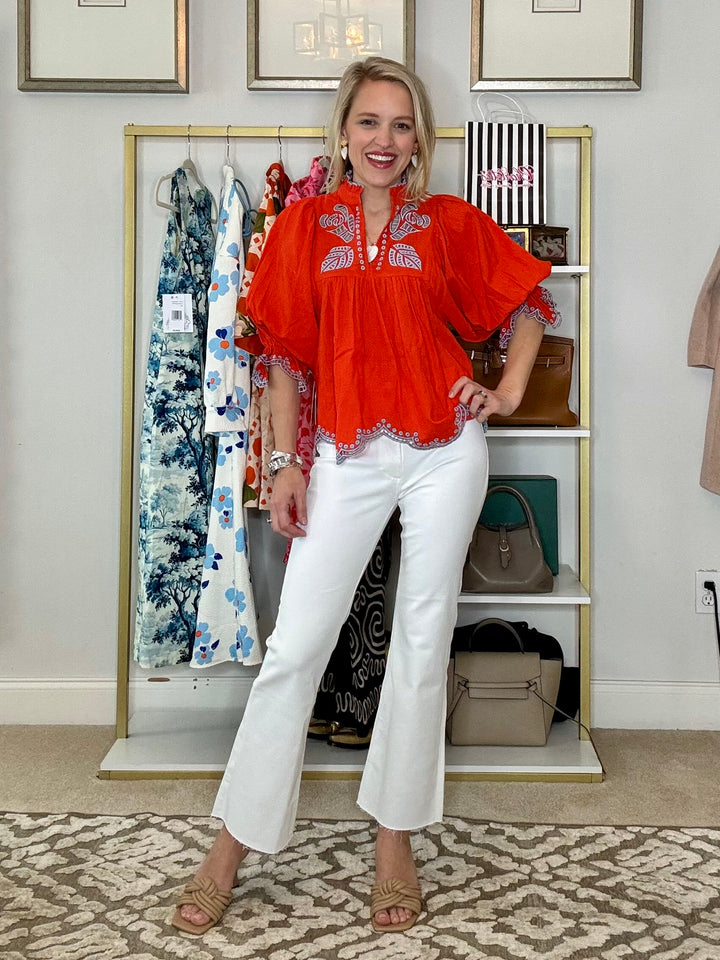High Neck Top | Orange