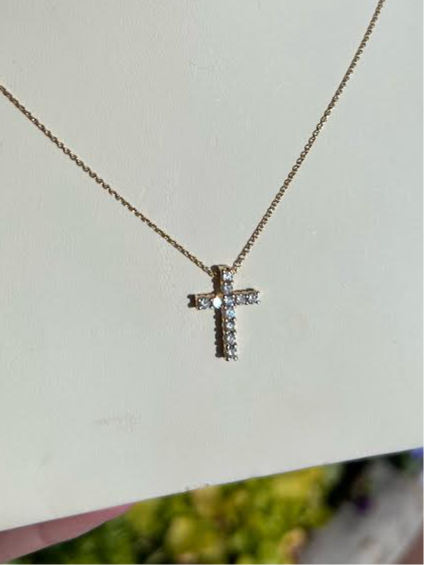 .48 TDW 14kt Gold Cross Necklaces