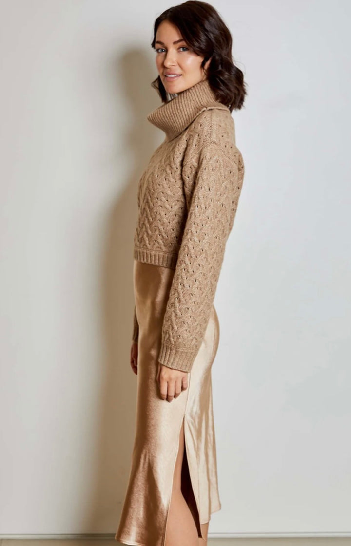Ani Sweater Dress | Almond Combo