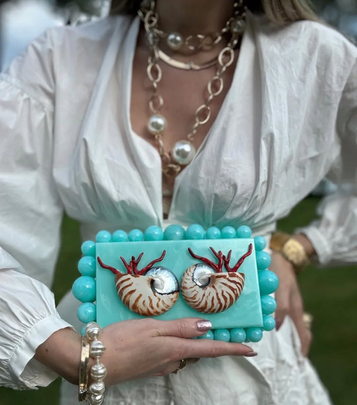 Turquoise Nautilus Purse