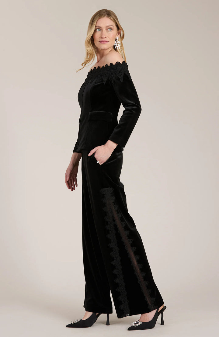 Toby Velvet and Lace Pant | Black