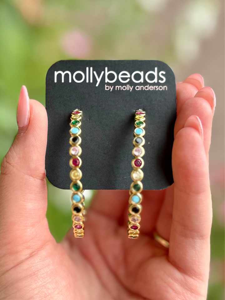 Rainbow Hoop Earrings