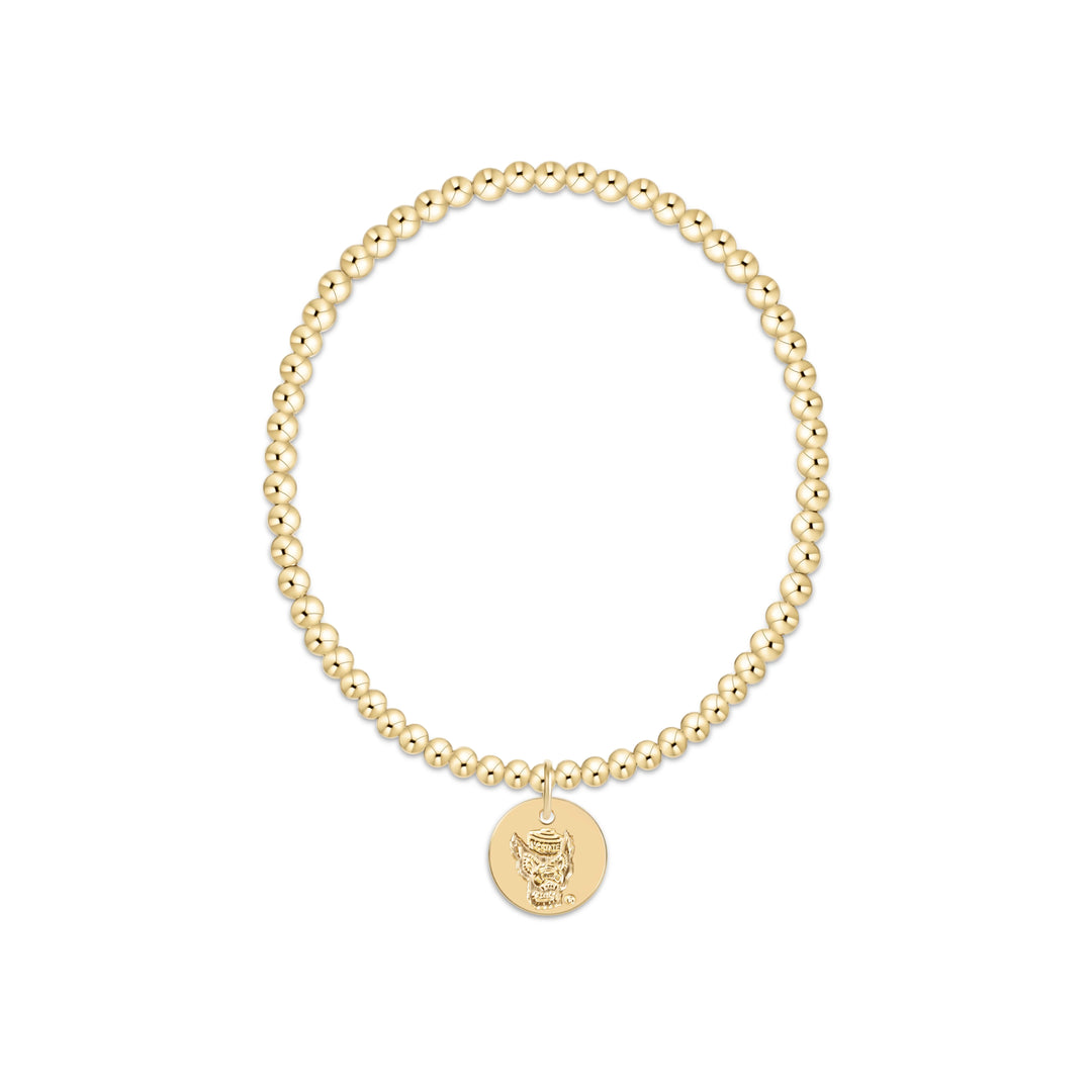 Ecollegiate Classic Gold 3mm Bracelet - North Carolina State University Disc