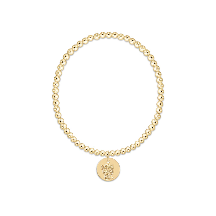 Ecollegiate Classic Gold 3mm Bracelet - North Carolina State University Disc