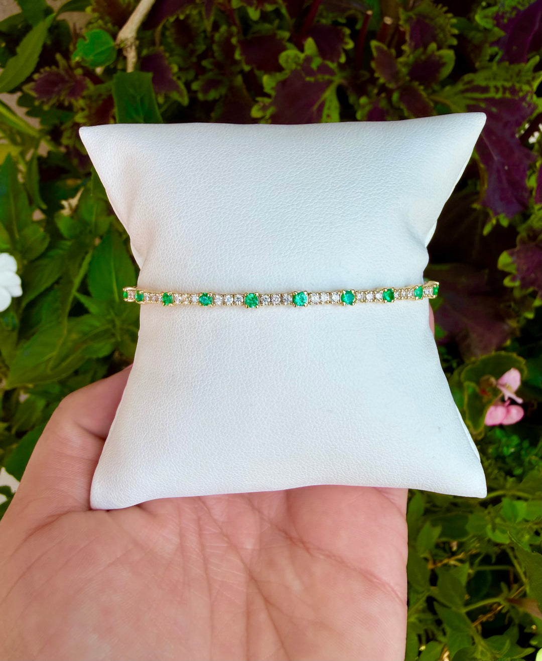 Diamond & Emerald Flex Bracelet
