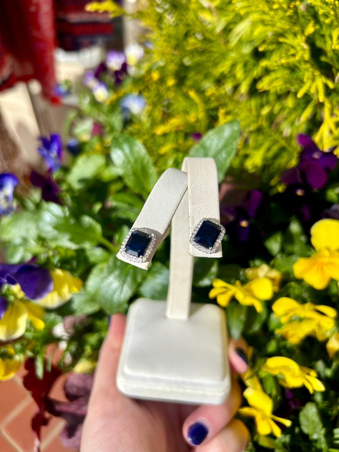 14K 5.29ct Sapphire Earrings
