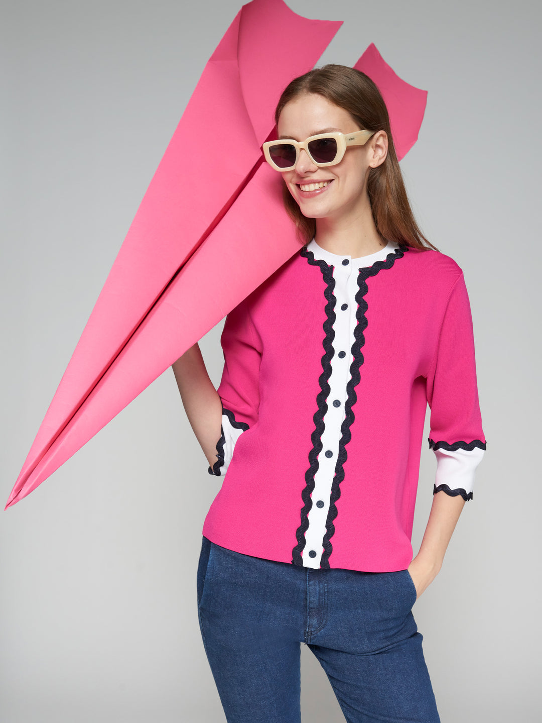 Knitwear Cardigan Ondulina | Rosa