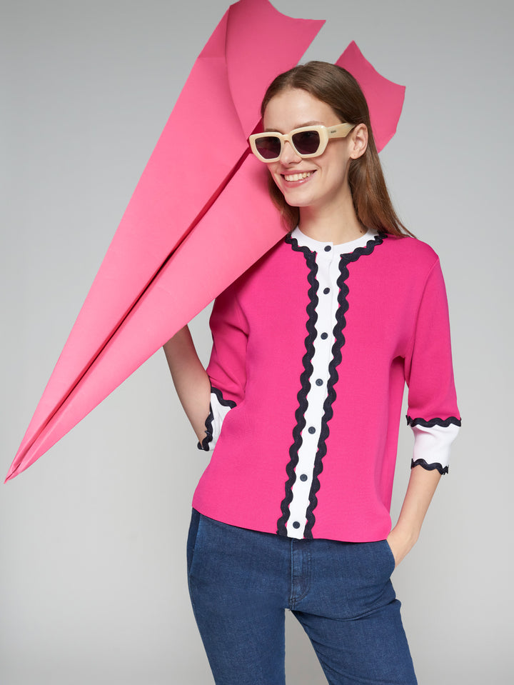 Knitwear Cardigan Ondulina | Rosa