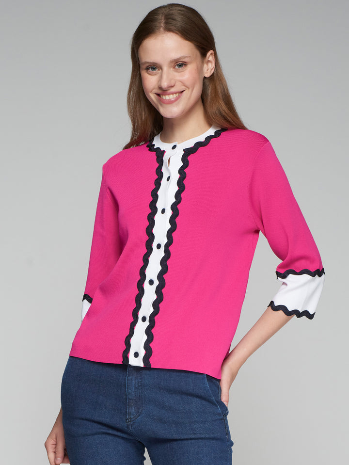 Knitwear Cardigan Ondulina | Rosa