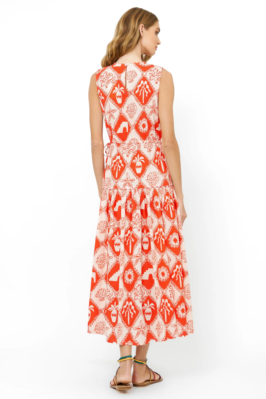 Sleeveless Piped Maxi | Red Asterias