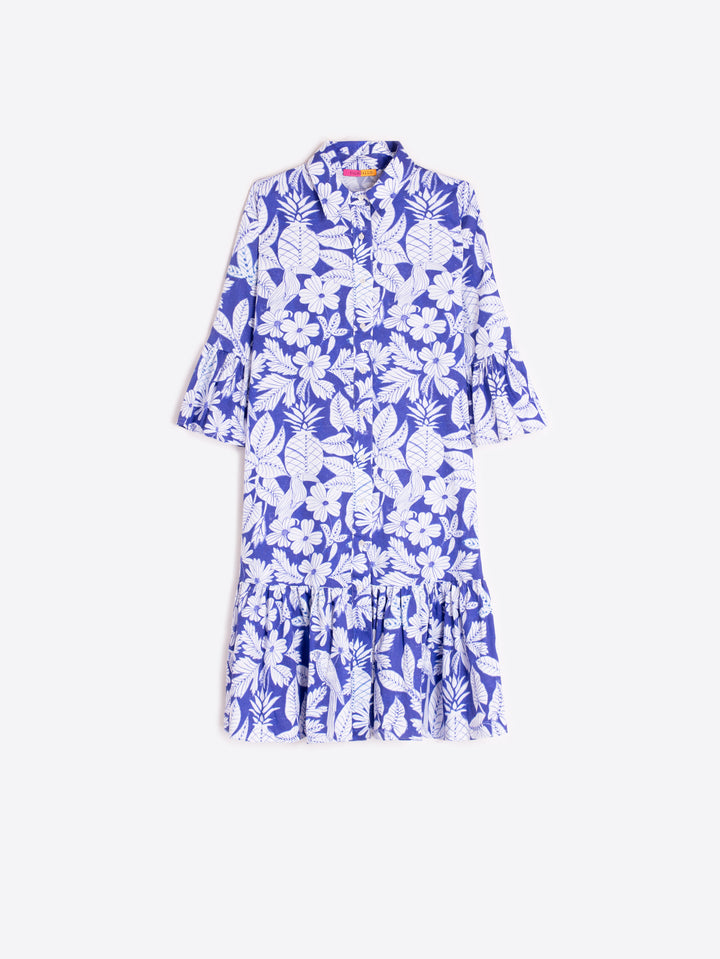Ada Dress | Blue Toucan Print - Charlotte's Inc